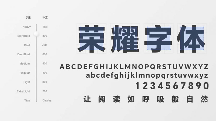 【荣耀字体】号称是业界第一款支持双无极变重和中宫的字体