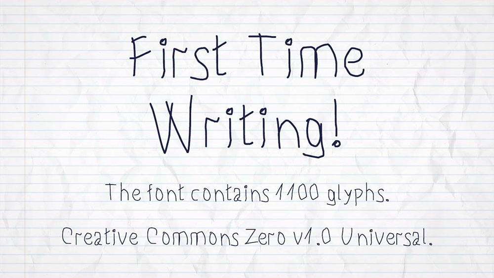 【First Time Writing】手写风格英文字体，小学生手写风格